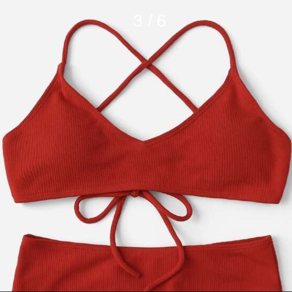 Shein Ribbed Bikini Top